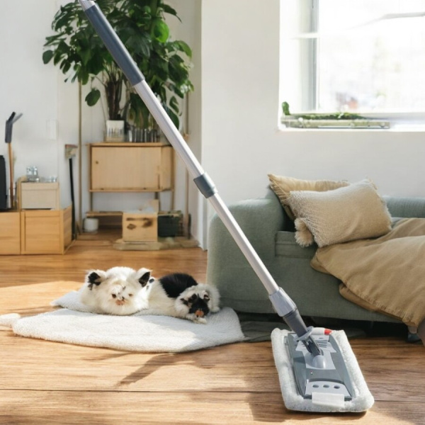 Швабра профессиональная для уборки ProCeaning Prof. 80 см. (телескопическая рукоятка 100-180 см., хлопковый моп)